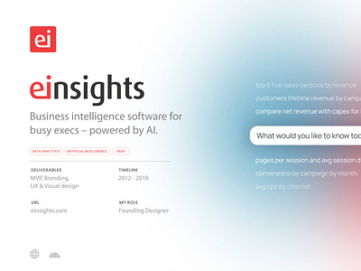 Einsights – Business Intelligence powered by AI branding logo minimalism ui