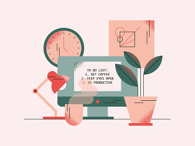 office desk 💭 computer desk illustration working