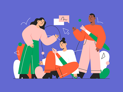 working together 💪 abstract character creative illustration people team