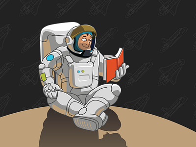 Book Club astronaut illustration space space shuttle