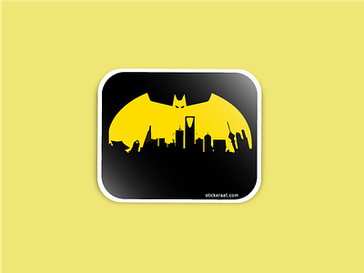 Riyadh Batman batman buildings city popculture riyadh saudi sticker yellow