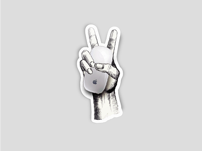 tech victory apple fan hand mouse peace tech victory