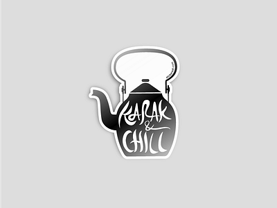 Karak & Chill arab karak pot sticker tea typography