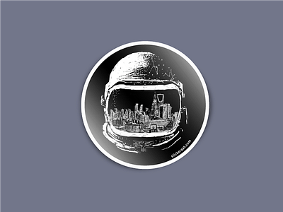 Riyadh Astronaut astronaut bw city illustration riyadh sticker