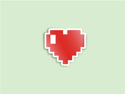 pixelated Love 32bit love pixel red sticker videogame vintage