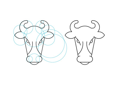 Bull Process bull cow icon illustration logo mark process vector