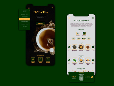 Mix your own tea! app app design drink herbs mix order spice tea ui uidesign