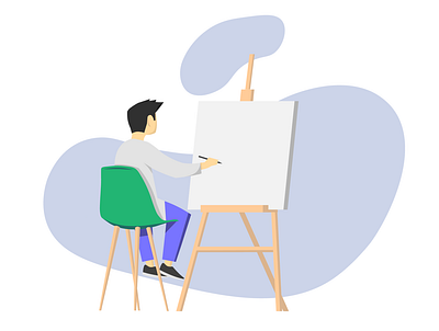 Artist With Easel 2d adobe illustrator artist blob easel flat illustration illustrator practice vector