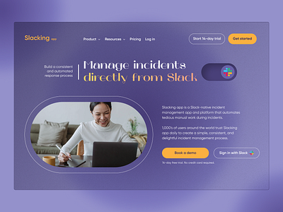 Slacking app landing page concept