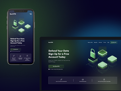 VPN Landing page concept concept dark design landing modern trendy ui ux vpn