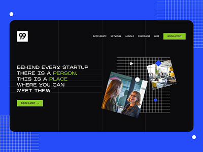 Website design concept blue concept coworking dark design it startup trendy ui ux website