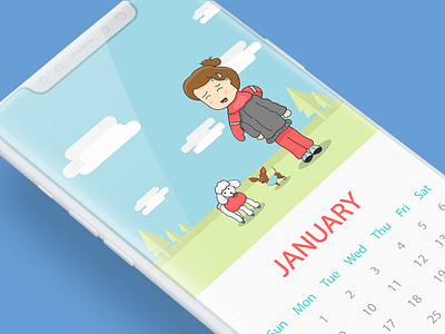 Calendar illustration january