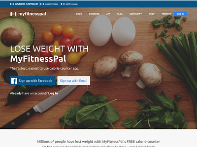 MyFitnessPal redesign app desktop fitness food header healthy ui website