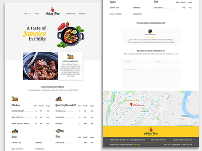 Web design Ackee Tree food mobile version restaurant website ui web design