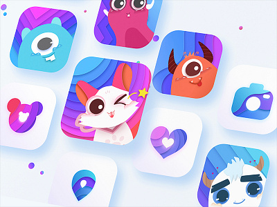 cute logo&icon design app color cute icon logo sketch ui