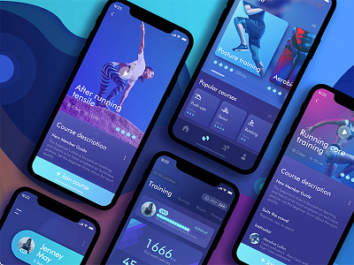 App about exercise app color design exercise record sketch sports ui