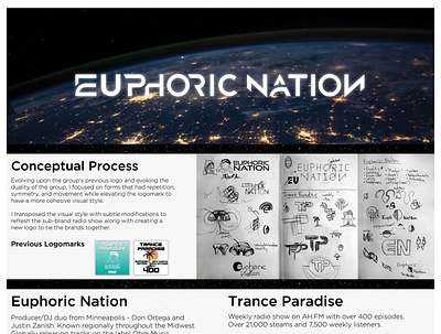 Euphoric Nation Brand Refresh branding design dj edm logo logo design rebrand refresh vector