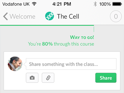 The Cell (iOS 7-ified) education elearning ellumia ios ios 7 ios7 iphone learning mlearning mobile ui whitney