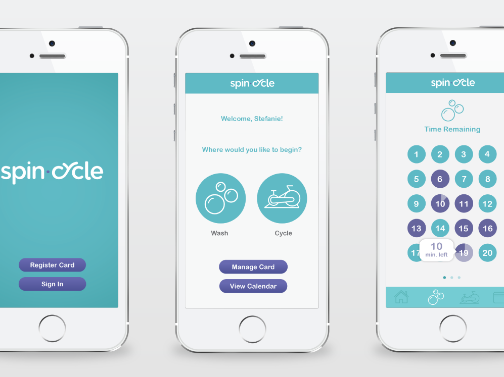 Spin Cycle Mobile App by Stefanie McCloskey on Dribbble