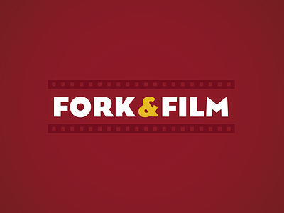Fork & Film branding branding design identity design logo design movie night movies red