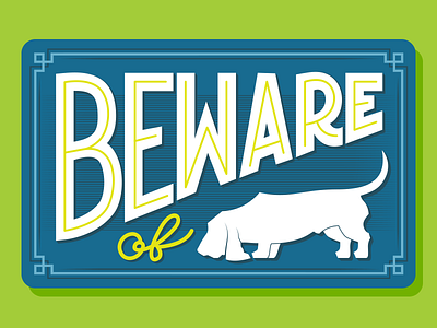 Beware of Basset bassethound dog sign