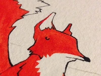 Fox copic fox illustration painting water color water colour