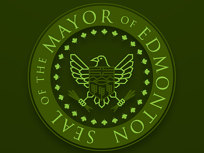 Seal of the Mayor of Edmonton edmonton icon illustration magpie seal