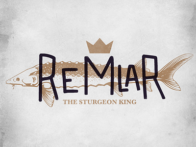 REMLAR THE STURGEON KING fish logo sturgeon