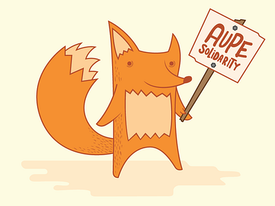 Union Fox fox illustration picketing union vector