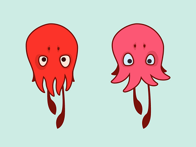 Squid happy/Anger anger emotion fish happy illustration squid