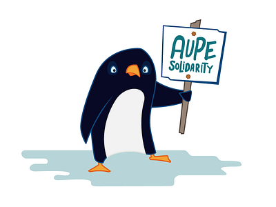 Union Penguin illustration penguin picketing union vector