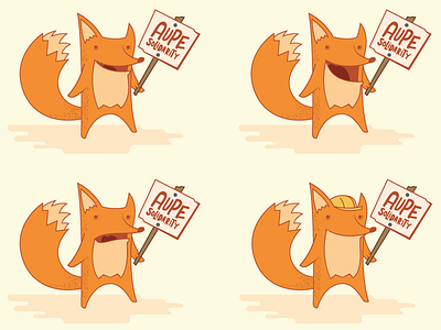Union Fox - UPDATE emotions fox happy hardhat illustration picketing sad union vector