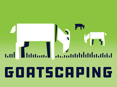 Goatscaping flat goats illustration