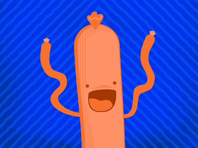 HOTDOGS excited hotdog illustration