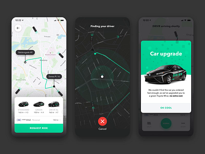 DRIVR ride-sharing mobile app app design drivr lyft map mobile mobile design mobile ui ride share ui