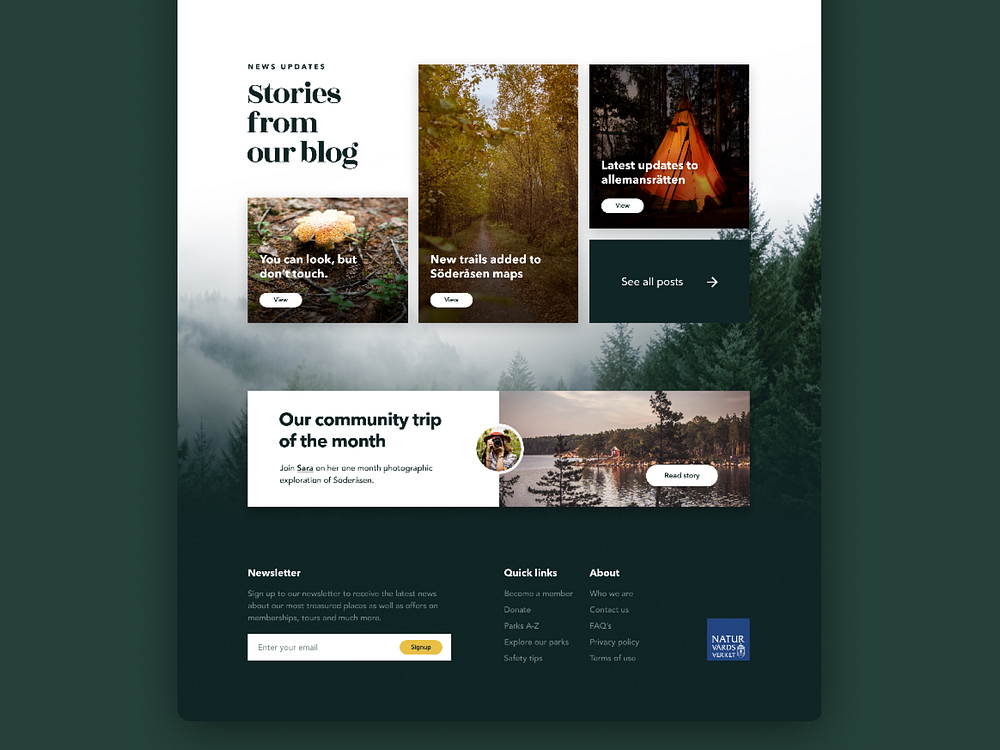 Swedish National Parks website by Ryan Waring for Domino on Dribbble