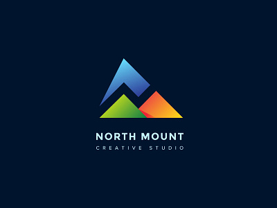 ( N + Mountain - Negative Space Logo ) North mount Logo Design.