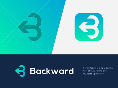 Backward Logo Concept ( abstract B letter + Arrow mark )