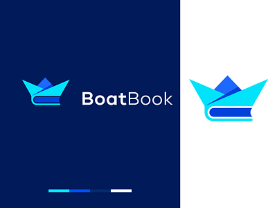 BoatBook Logo Design ( Paper Boat + Book Icon )