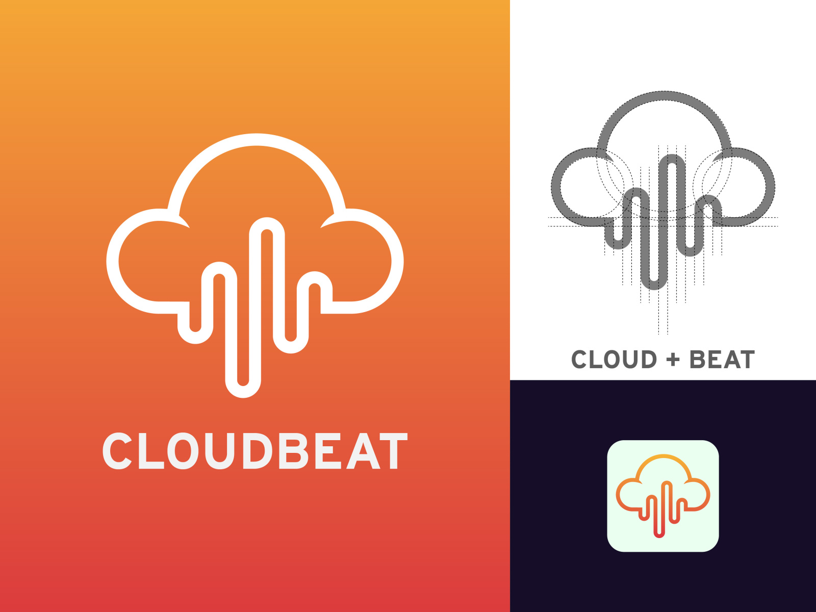 Cloudbeat Logo Concept Cloud Sound Beat Icon By Sanaullah Ujjal