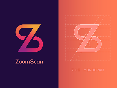 ZoomScan Logo Design - ( Letter Z + S ) Monogram.