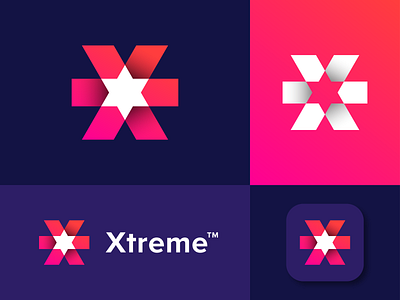 Xtreme Logo Design ( X + STAR ) app brand identity branding company design hotel logo modern logo star logo travel ui x logo x star logo