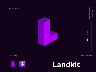 Landkit Logo Design ( Letter 'L' + Building ) brand design brand identity branding building logo construction logo design development flat design l logo landkit logo logo logo design logo presentation logotype management marketing minimalist modern logo property real estate logo