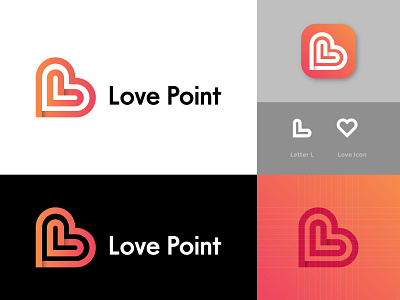 Love Point Logo Design ( Love + Letter 'L' )