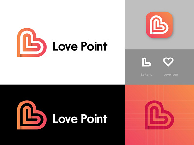 Love Point Logo Design ( Love + Letter 'L' ) app brand design branding clean icon inspiration l logo l love logo logo logo design logo designer logotype love app love location love logo love point minimal minimalist logo modern tech