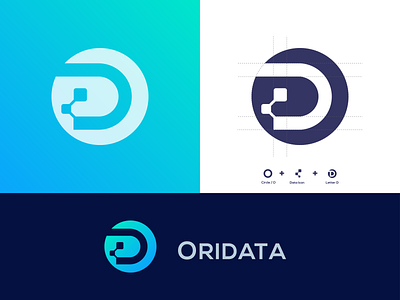 Oridata Logo Design ( Circle + Data + Letter D ) app logo brand design brand identity branding circle logo d circle logo d data logo d letter logo d logo data data analysis data logo database logo design logo designer logo inspiration logotype minimalist logo modern logo