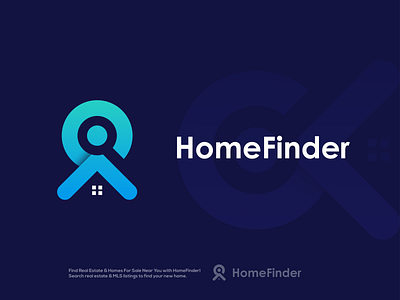 HomeFinder Logo Design. ( Home + Search ) app logo brand design brand identity branding building construction logo graphic design home find home logo home search logo homefinder house logo design logo designer logo inspiration logotype minimalist logo modern logo real estate logo search logo