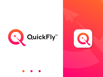 QuickFly Logo Design ( Q letter + Ply icon )