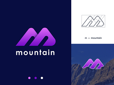 mountain Logo Design ( letter 'm' + mountain )