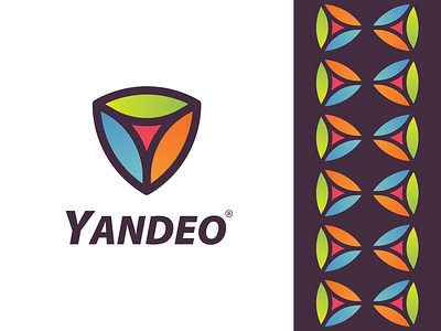 YANDEO Logo ( Y + Shield ) app brand identity design branding brandmark gradient icon illustration animation logo logotype mark modern minimal futuristic safety security secure protection shield symbol typography